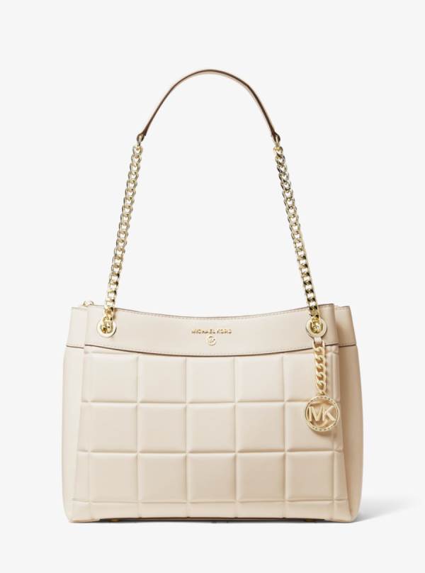 Damske Taška Cez Rameno Michael Kors Susan Medium Quilted Leather Krém - Kabelky Michael Kors Sleva | CIKTQ-9630